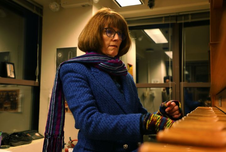 Portrait of Dr. Pamela Ruiter-Feenstra inside the Lurie Carillon at the University of Michigan. Credit: Masrat Zahra.